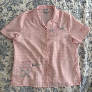 Bon Worth Pink Checkered Blouse